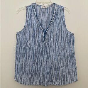 Vineyard Vines Blue and White Sleeveless Blouse